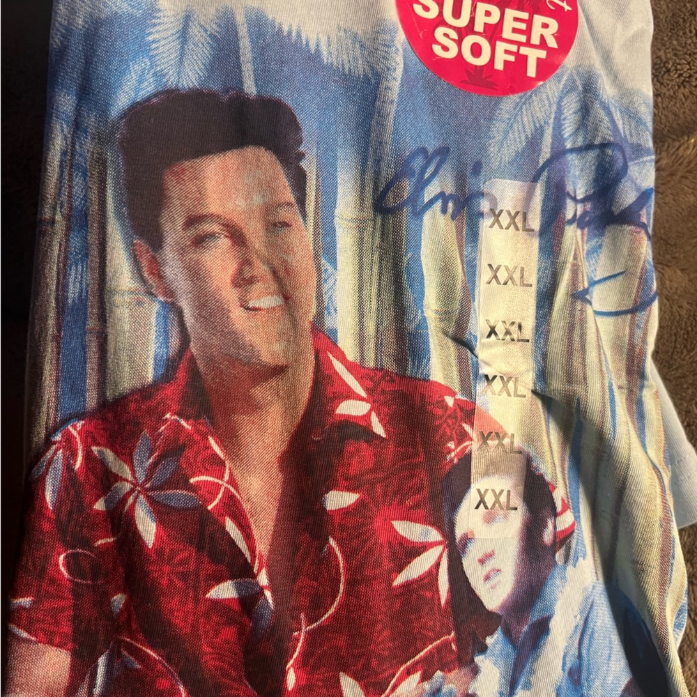 ELVIS PRESLEY “BLUE HAWAII”🌊 NEW with TAG‼️ Blue T-Shirt 💯% Cotton Size XXL - Picture 4 of 16